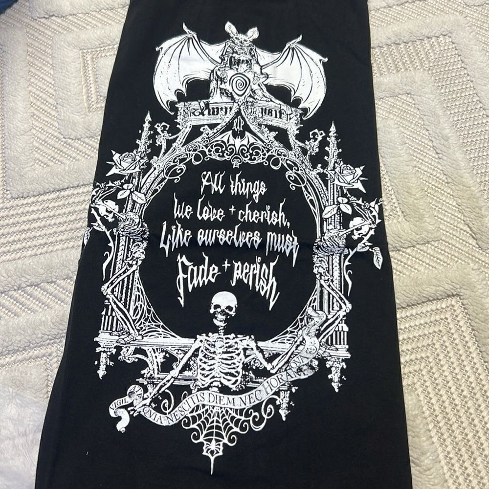 DOLLS KILL - Black Long Sleeve Oversized Tee with Poem